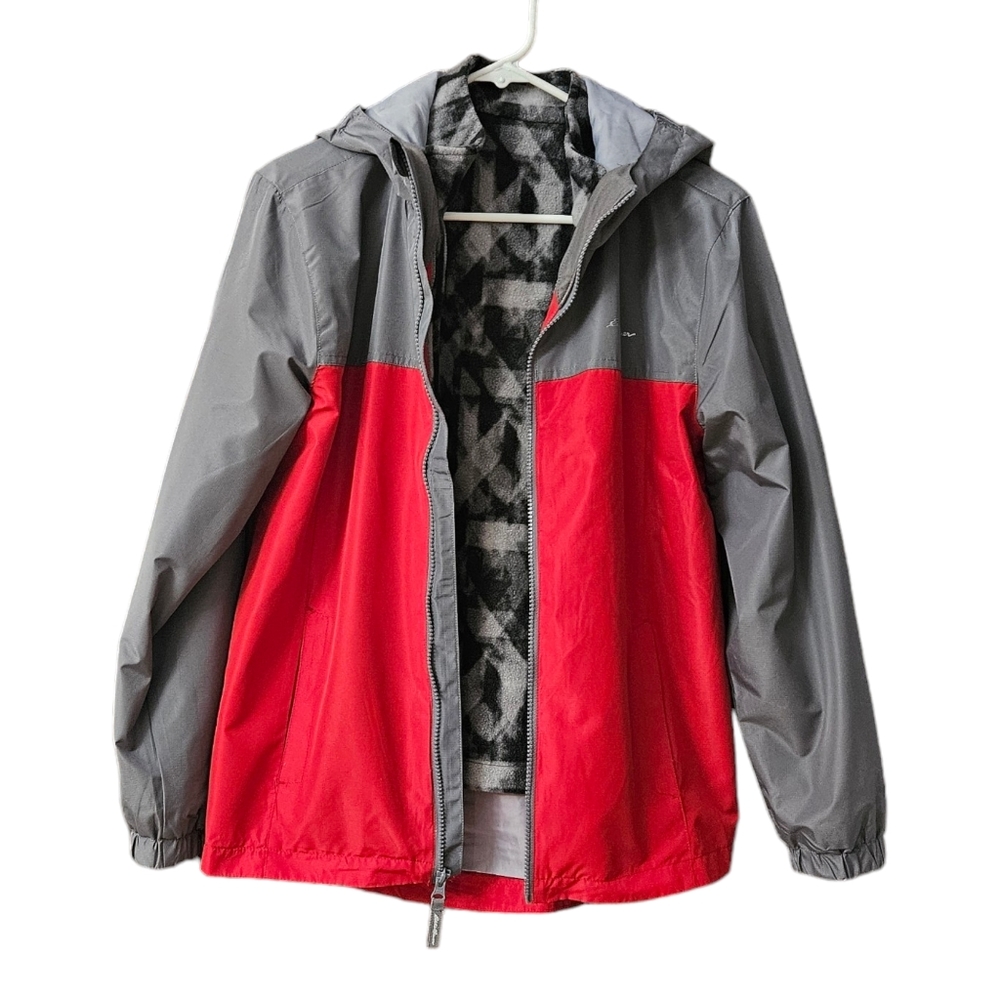 Eddie Bauer Lone Peak 3-in-1 Jacket Red Gray Youth Size L 14/16